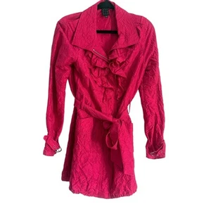 Due Per Due Jacket Womens Medium Pink Crinkly Barbiecore Boss Babe Mob Wife - Picture 1 of 7