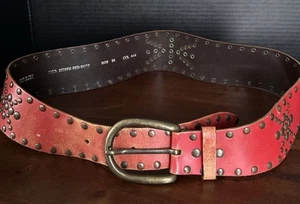 Vtg Diesel 100% real Leather Mod. 2738FU Red-Shot Sz 90, 40” - Picture 1 of 11