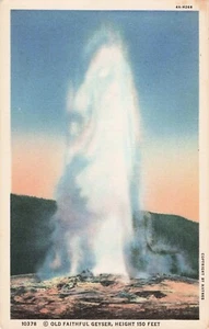 Antigua postal fiel del géiser altura 150 pies Yellowstone Park Wyoming sin publicar - Imagen 1 de 2