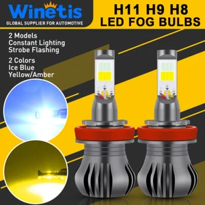 2x Strobe Switchback H11 H16 H8 LED Fog Light Dual Color Yellow 3K Ice Blue 8K - Picture 1 of 9