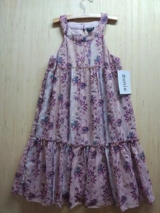 Zunie Girl's Dress Size 14 Mauve Floral  Double Layered NWT - Picture 1 of 14
