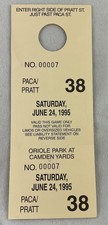 MLB 1995 06/24 Boston Red Sox at Baltimore Orioles Parking Pass-Rheal Cormier WP
