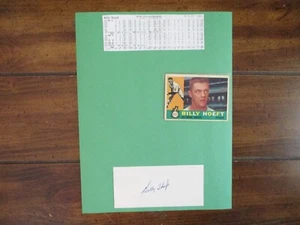 BILLY HOEFT(D-2020)Signed Trimmed Index Card w/8 x 11 Display w/Obit/1960 Topps - Picture 1 of 8