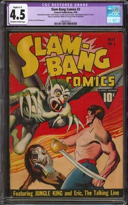 Slam-Bang Comics #3 CGC 4.5 restaurado | Fawcett 1940 | Jon Berk | Jungle Horror | - Imagen 1 de 2