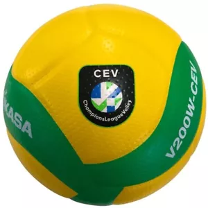 Mikasa Vollyball V200W-CEV Oficjalna gra Piłka Ligi Mistrzów Żółta/Zielona - Zdjęcie 1 z 4