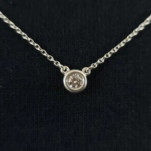 Tiffany & Co. Elsa Peretti Sterling Silver .925 & 10 Pt. Diamond Pendant 1.8g - Picture 1 of 24
