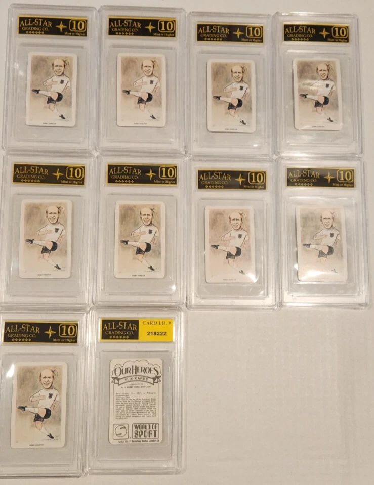 (10) Bobby Charlton 1979 Venorlandus #18 clasificado ASG 10 como nuevo - Lote de 10 Foto 1 de 1