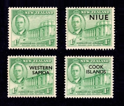 New Zealand 1946 set of 4 ovpnt NIUE WESTERN SAMOA COOK ISLNDS MNH - Image 1 of 2