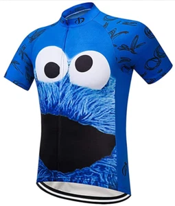 (USA Seller)Regular, Big & Tall Cookie Monster Men's Cycling Short Sleeve Jersey - Picture 1 of 3