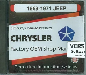70 71 1969 jeep shop/cuerpo manual en cubiertas de CD todos los modelos - Imagen 1 de 1