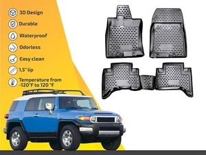Custom Floor Liners Mats Tray For Toyota FJ Cruiser 2007-up Full Set - Picture 1 of 9
