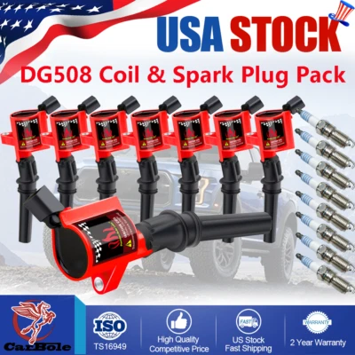 8X Ignition Coil DG508 & Spark Plug SP479 For Ford F150 Crown Victoria 4.6/5.4L - Image 1 of 4