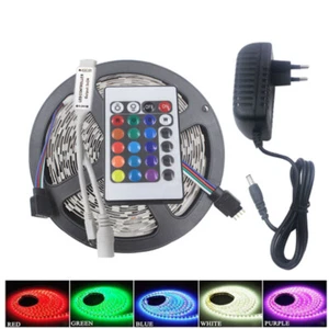 LED Strip Light RGB 3528 SMD Flexible Ribbon RGB Stripe 5M 10M 15M tape kit - Picture 1 of 6