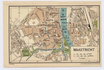 1933 VINTAGE CITY MAP OF MAASTRICHT / SOUTH NETHERLANDS HOLLAND - Image 1 of 3
