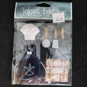 RARE NEW RETIRED Jolee's Boutique BBQ Chef 3D Dimensional Stickers SPJB013 - Picture 1 of 3