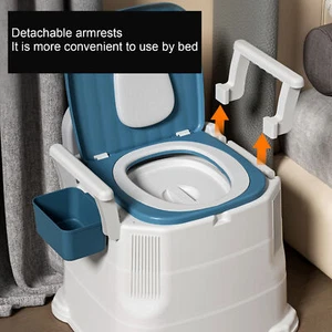 Adult Bedside Commode Toilet With Detachable Armrests Portable Moible - Picture 1 of 24