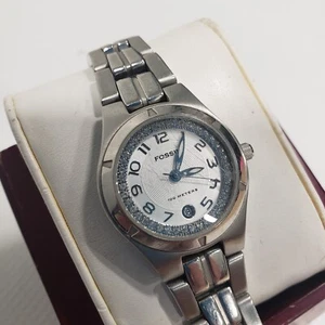 Fossil Blue Crystal Bezel AM-3982 Women's Wrist Watch - 5-3/4" (needs batt) - Picture 1 of 4