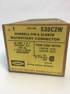 HUBBELL 530C2W PIN Y FUNDA CONECTOR HERMÉTICO 30A 120/208VAC 4 POLOS 5 CABLES  - Imagen 1 de 3