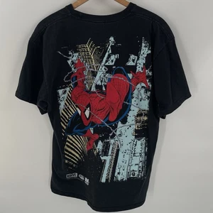 Marvel x HUF Comics Black All Over Print Spiderman Y2k Graphic T Shirt - Size L - Picture 1 of 9