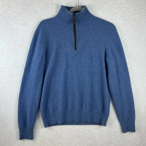 100% Pure Cashmere Pullover 1/4 Zip Blau Damen Gr. M Preppy Old Money Pulli - Bild 1 von 10
