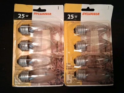 8 Sylvania Clear Standard Base Decorative Bulbs - Image 1 of 3