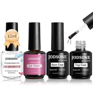 JODSONE 15ML x 4 Base e Top Coat Semipermanente Disidratatore per Unghie Primer - Foto 1 di 24