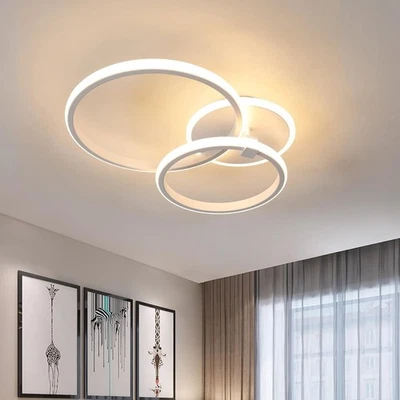 TOOLIGHT 42W LED Ceiling Light 3000K Warm White 2-Round Living Room Bedroom Chandeliers