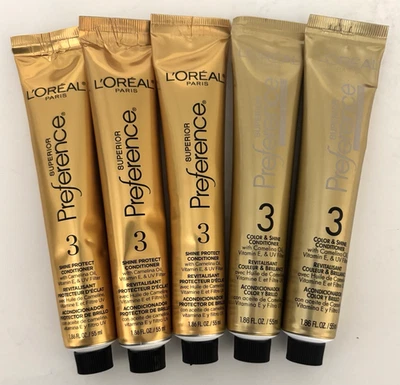 Loreal Superior Preference 3 Shine Protect Conditioner 1.86 Fl Oz New LOT OF 5 - Image 1 of 4