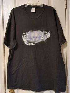 ADULT'S SMILE NOW CRY LATER THEATER MASKS SKELETONS BLACK T-SHIRT Size XXL 2X - Picture 1 of 4