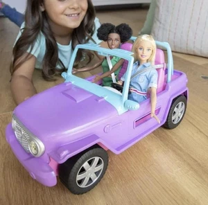 Barbie 2003 Cabrio Jeep Wrangler Auto rosa Sicherheitsgurte Überrollbügel Mattel - Bild 1 von 6