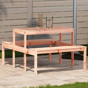 Picknicktisch massiv Kiefernholz braun 110x134x75cm Outdoor Garten Terrasse Bank. - Bild 1 von 10