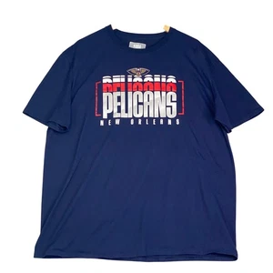 New Orleans Pelicans Navy Blue NBA Short Sleeve Graphic Fan T-Shirt Size 2XL - Picture 1 of 7