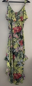 Maxi Vestido Tropical Tommy Bahama Talla S/P Tropolicious Estampado Floral Volantes - Imagen 1 de 7