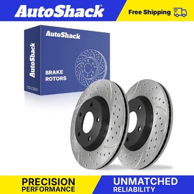 Front Drilled Slotted Brake Rotors for Jeep Patriot Compass Dodge Avenger - Image 1 of 4