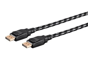 Monoprice Braided DisplayPort 1.4 Cable - 10 Feet - Gray, 8K, Up To 32.4Gbps - Afbeelding 1 van 6