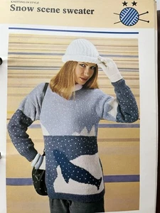 Original Knitting Pattern - Ladies Winter Sweater Jumper Top - Picture 1 of 1