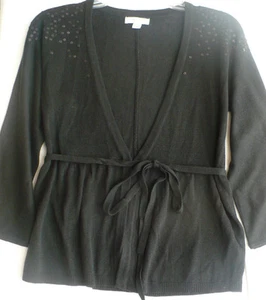 Liz Lange Sweater Black Wrap Sequin Detail Ebony NWTS Maternity - Picture 1 of 5