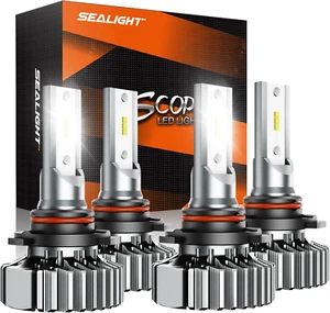 9005/HB3 9006/HB4 Bulbs Combo, Super Bright Bulb, Plug and Play, Fanless Light, - Picture 1 of 8