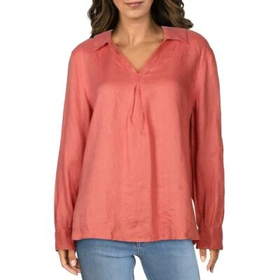 Vince Camuto Women's Tuberose Long Sleeve Linen V-Neck Blouse Top Size XXS New - Image 1 of 4