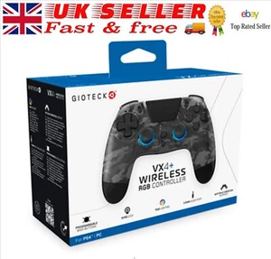 Gioteck PS4 Wireless Controller with Customisable RGB LED in Dark Camo - Picture 1 of 6