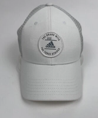 Adidas Hat Cap Adult White The Brand With The 3 Stripes Trucker Climalite Snap - Image 1 of 4