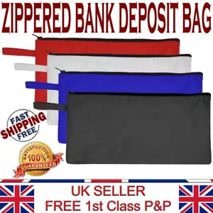 LTG Bank Deposit Cash Zip Bag Quality Multi purpose Pouch Coin Taxi Polyester - Picture 1 of 6