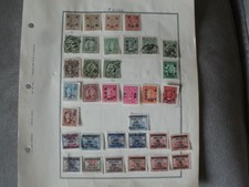 CHINA CHINESE STAMPS PAGE FROM OLD ALBUM HINGE MOUNTED STAMPS TO SORT