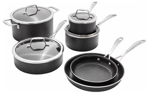 Henckels Capri Notte Cookware Set 10 pc Nonstick Granitium Glass Lids - Picture 1 of 10