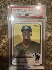 2022, Topps Heritage Minor League Elly De La Cruz 208 Auto Autograph PSA 9