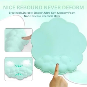 Cloud Wrist Rest Set with Mouse Mat & Cup Coaster ( GREEN ) 3 Pcs by HTT Global - Picture 1 of 5