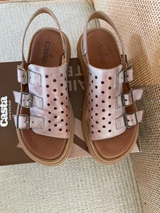 CASTA/Hymn LEATHER SANDALS FABULOUS NEW IN BOX SZ 38 US 7.5-8 - Picture 1 of 7