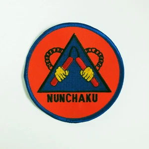 WLE Nunchaku Patch - Red/Blue/Yellow - Embroidery Style - Cotton - Picture 1 of 1