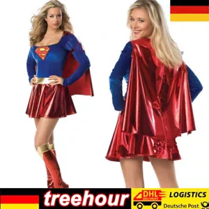 ⭐Erwachsene Superwoman Supergirl Hero Halloween Fancy Dress Up Party Kostüm⭐2025 - Bild 1 von 9