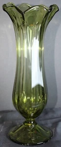 Westmoreland Mid Century Avocado grün geschwungene überbackene Vase 13" runder Sockel - Bild 1 von 14
